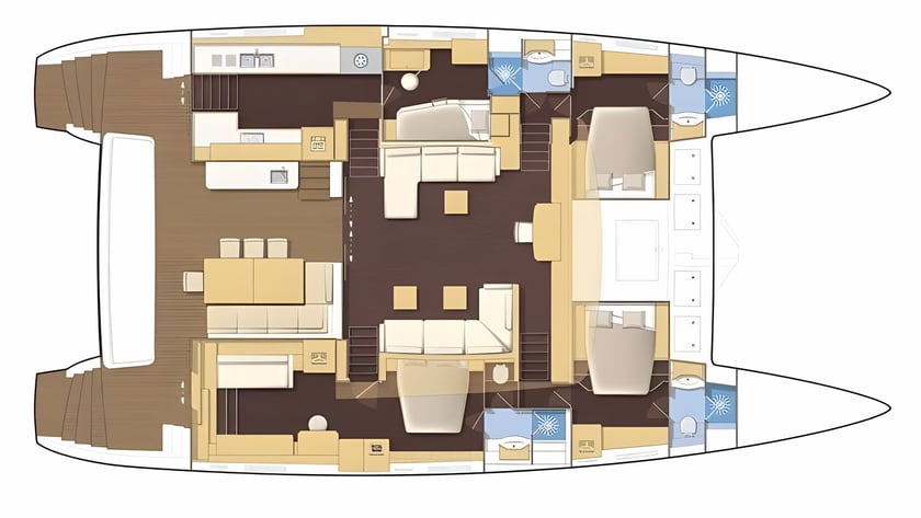Athènes Catamaran Cabine 4  Couchettes 8  Invités 8  18.9 m Numéro de l'annonce: #21612 2