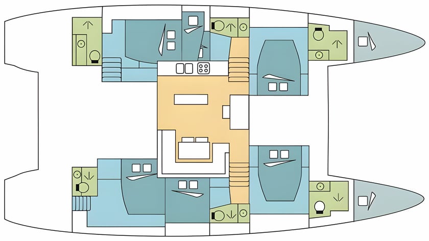 Athènes Catamaran Cabine 6  Couchettes 10  Invités 10  15.84 m Numéro de l'annonce: #21633 2