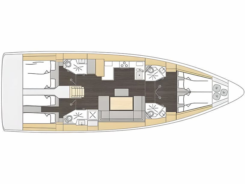 Kos Yelkenli 4 kabin Konaklama 10 kişi Seyir 10 kişi 14.91 m İlan No: #21665 2