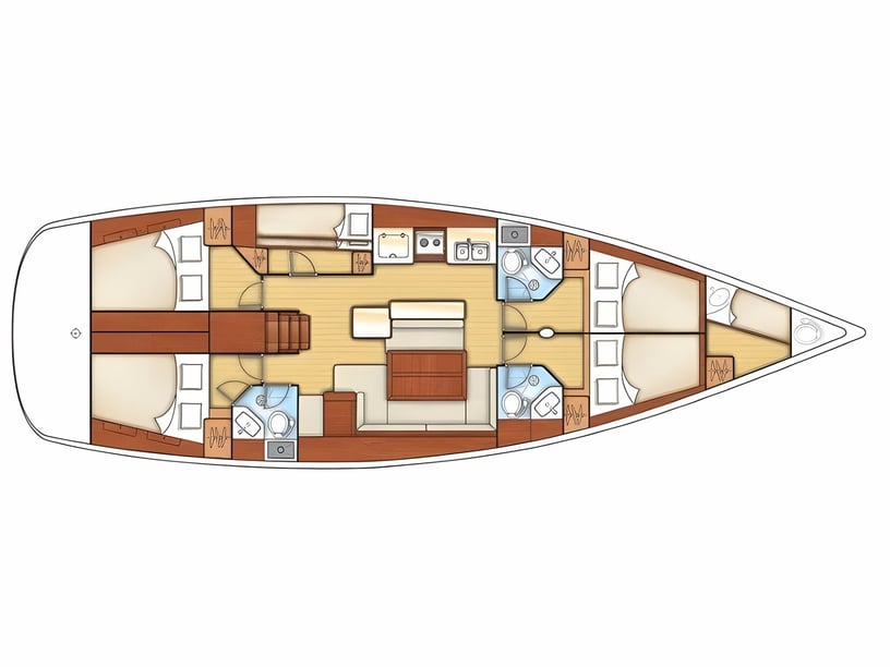 Palairos Segelboot 5 Kabine 9 Liegeplätze 9 Gäste 15 m Nummer des Inserats: #21725 2