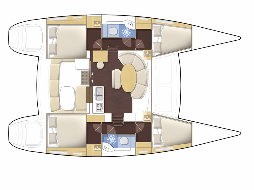 Hell-Ville Catamaran Cabine 4  8  slaapplaatsen 8  gasten 11.5 m Lijstnummer: #21866 2