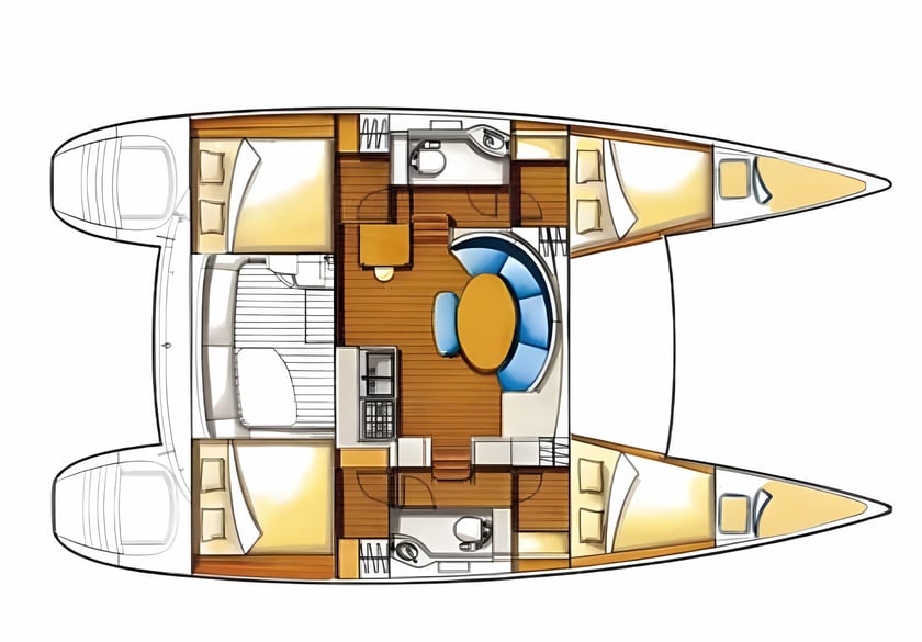 Pomer Catamaran 6 cabin 12 berths 12 guests 11.55 m Listing Number: #22020 2