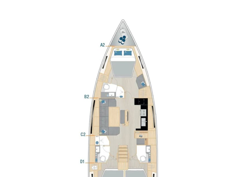 Cannigione Segelboot 3 Kabine 6 Liegeplätze 6 Gäste 14.6 m Nummer des Inserats: #22270 3