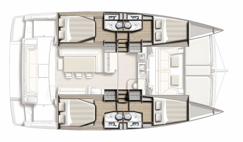 Preveza Catamaran 4 cabin 8 berths 8 guests 12.37 m Listing Number: #223 2
