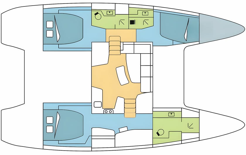 Papeete, Tahiti Catamaran Cabine 3  Couchettes 6  Invités 6  12.8 m Numéro de l'annonce: #22407 2