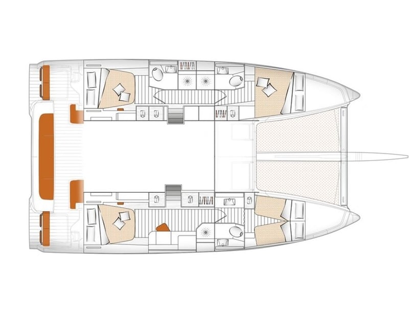 Papeete, Tahiti Catamaran Cabine 4  Couchettes 8  Invités 10  13.97 m Numéro de l'annonce: #22409 3