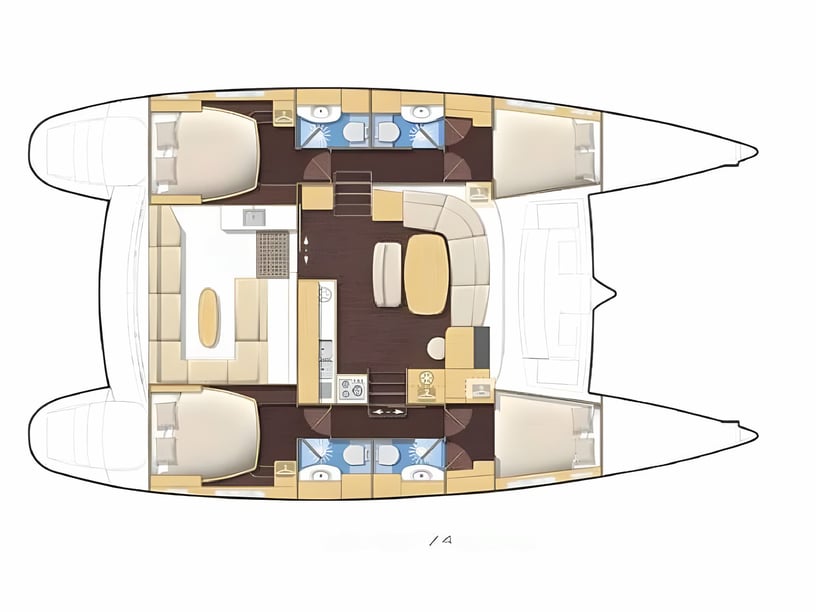 Naples Catamaran Cabine 4  Couchettes 10  Invités 20  13.61 m Numéro de l'annonce: #22613 2