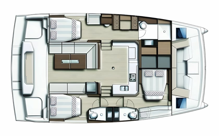 Cogolin Catamaran Cabine 3  6  slaapplaatsen 6  gasten 12.31 m Lijstnummer: #22640 2