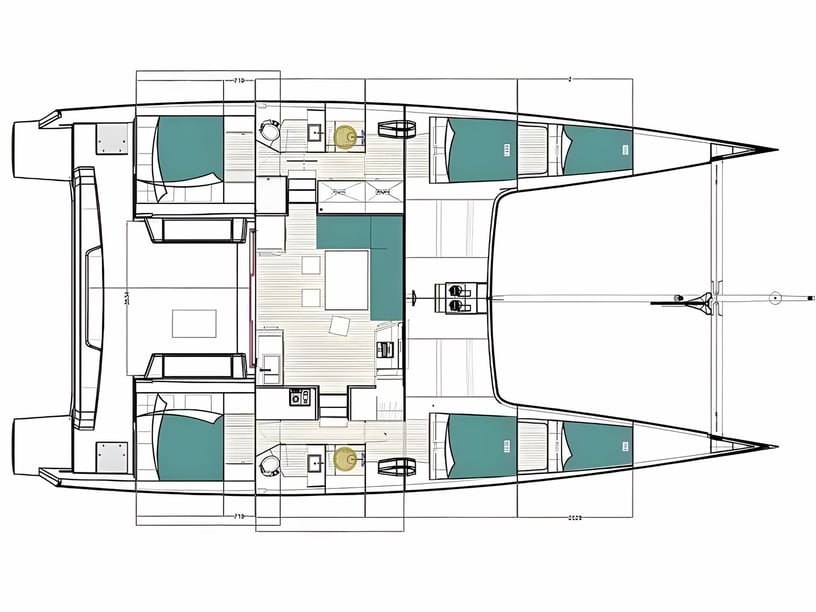 Martinique Catamaran 4 cabin 8 berths 8 guests 18.39 m Listing Number: #22749 2