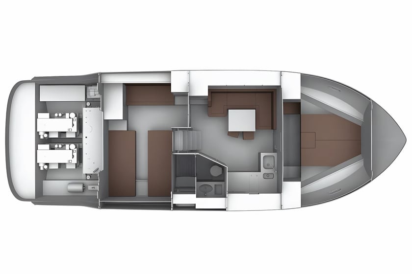 Motorboat 2 cabin 6 berths 6 guests 12.21 m Listing Number: #22823 2