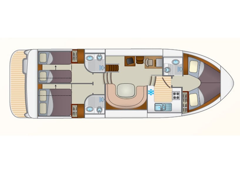 Argens-Minervois Motorboat 3 cabin 6 berths 6 guests 12.95 m Listing Number: #22908 3