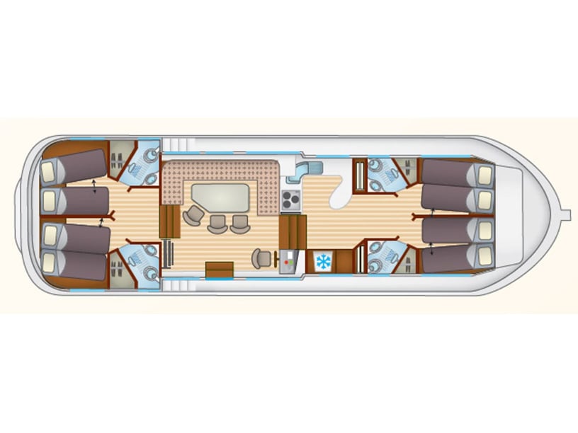 Saint-Leger-sur-Dheune Motorboot Cabine 4  12  slaapplaatsen 12  gasten 14.9 m Lijstnummer: #22966 5