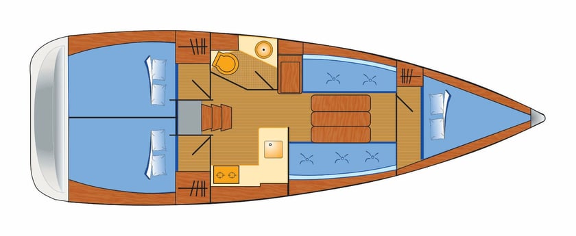 Punat Zeilboot Cabine 3  6  slaapplaatsen 6  gasten 10.34 m Lijstnummer: #23204 2