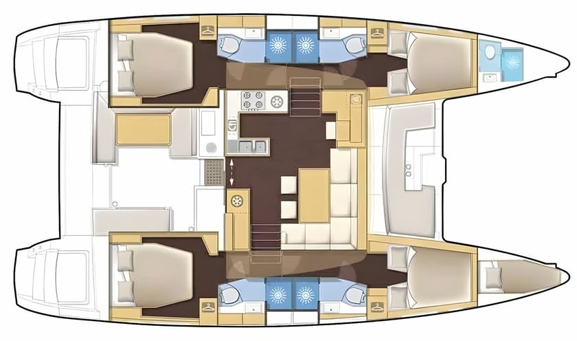 Golfo Aranci Catamaran Cabine 4  Couchettes 10  Invités 10  13.99 m Numéro de l'annonce: #23217 2