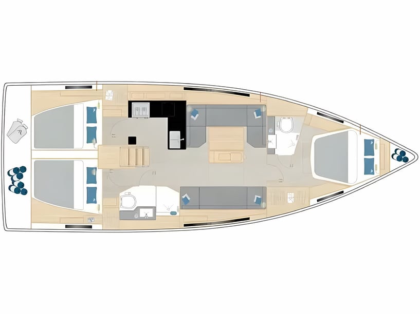 Dubrovnik Zeilboot Cabine 3  8  slaapplaatsen 8  gasten 12.55 m Lijstnummer: #23236 2