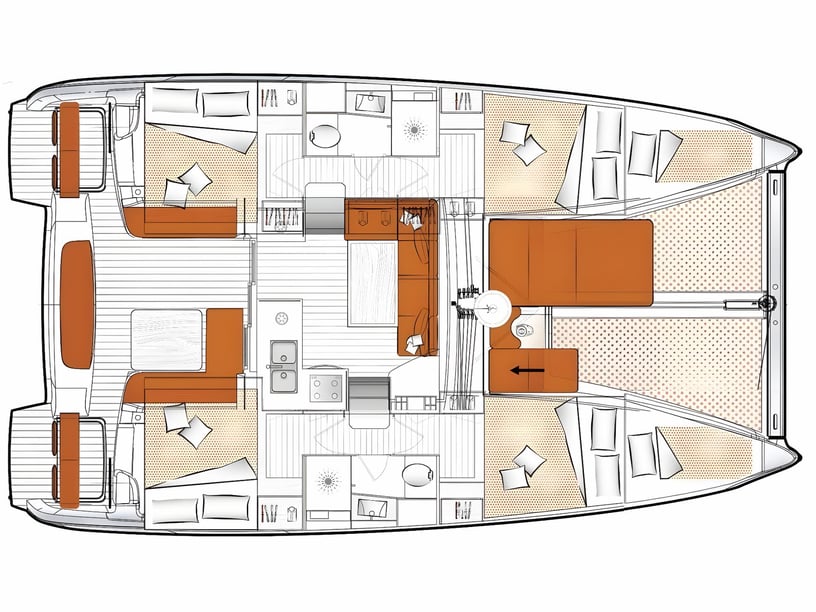 Lefkada Catamaran Cabine 6  Couchettes 10  Invités 10  12.08 m Numéro de l'annonce: #23248 2