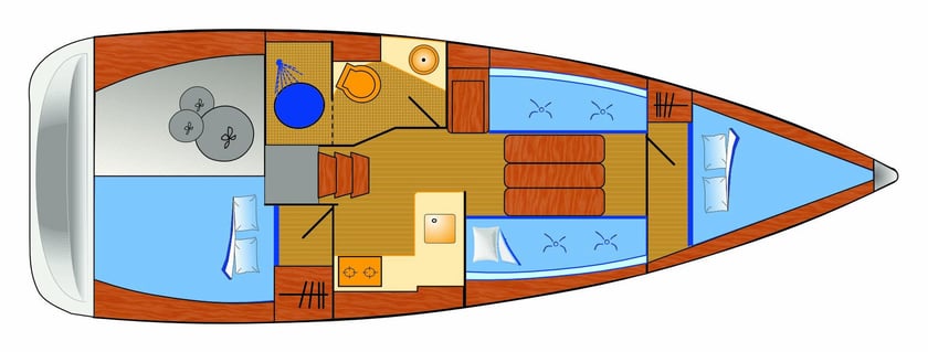 Biograd Zeilboot Cabine 2  5  slaapplaatsen 5  gasten 10.34 m Lijstnummer: #23250 2