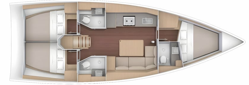 Syvota Voilier Cabine 3  Couchettes 6  Invités 6  11.93 m Numéro de l'annonce: #23256 2