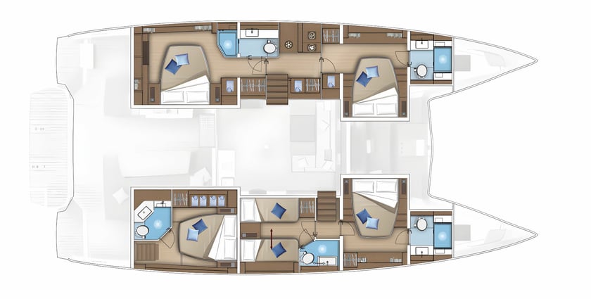 Split Katamaran 5 kabin Konaklama 10 kişi Seyir 10 kişi 16.9 m İlan No: #23265 2