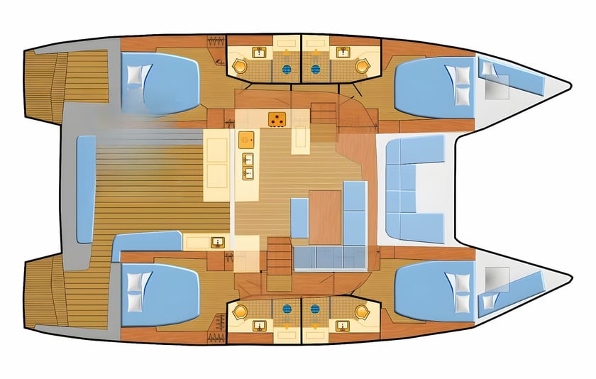 Rogoznica Catamaran 5 cabin 11 berths 11 guests 13.99 m Listing Number: #23289 2