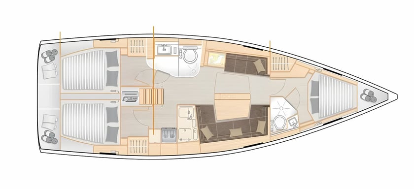 Stockholm - Saltsjöbaden Zeilboot Cabine 3  7  slaapplaatsen 7  gasten 12.4 m Lijstnummer: #23340 2