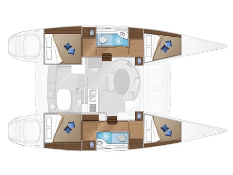 Rhodos Catamaran Cabine 4  10  slaapplaatsen 10  gasten 12.1 m Lijstnummer: #23388 2