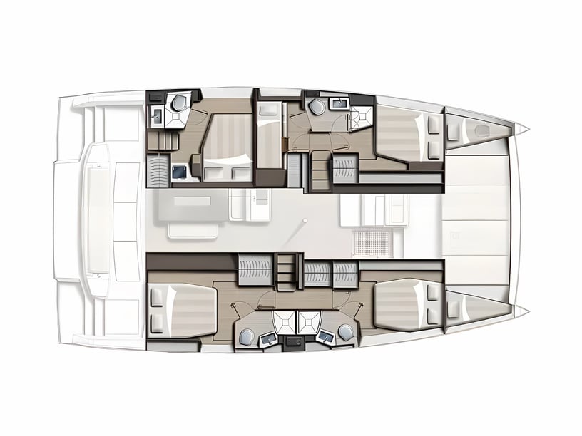 Rhodes Catamaran Cabine 5  Couchettes 10  Invités 10  14.32 m Numéro de l'annonce: #23442 2