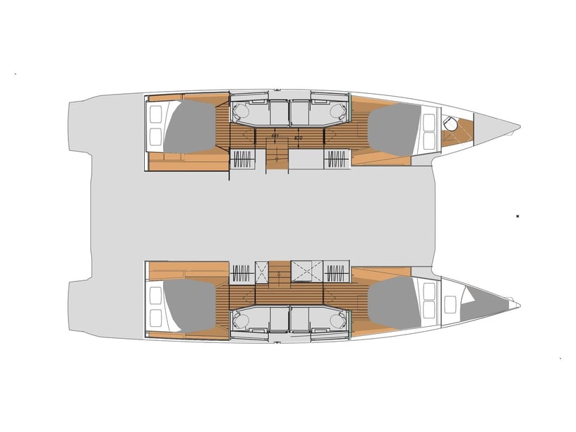 Olbia Catamaran Cabine 5  Couchettes 11  Invités 11  13.45 m Numéro de l'annonce: #23456 5