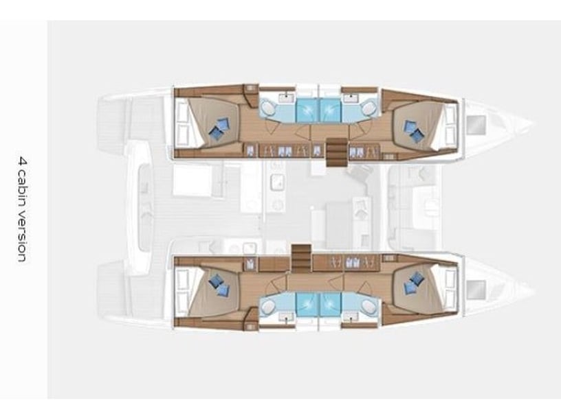 Marmaris Catamarano cabina 4  cuccette 8  9  ospiti 13.99 m Numero dell'inserzione: #23513 3