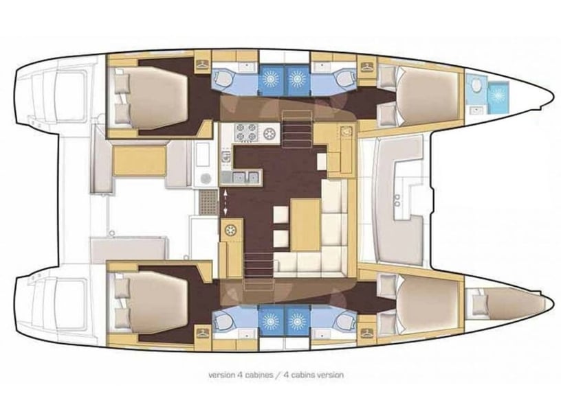 Piso Livadi Catamaran Cabine 4  9  slaapplaatsen 10  gasten 13.99 m Lijstnummer: #23558 2