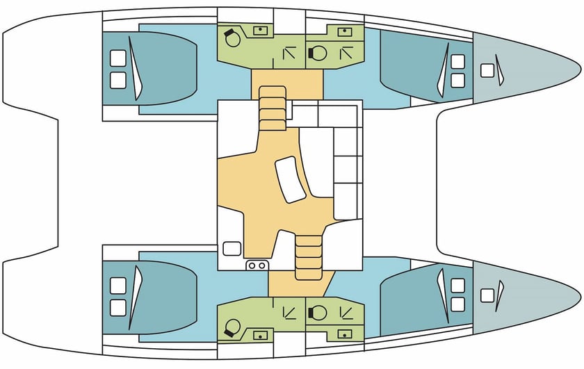 Nydri Catamarano cabina 6  cuccette 12  12  ospiti 12.8 m Numero dell'inserzione: #23613 2