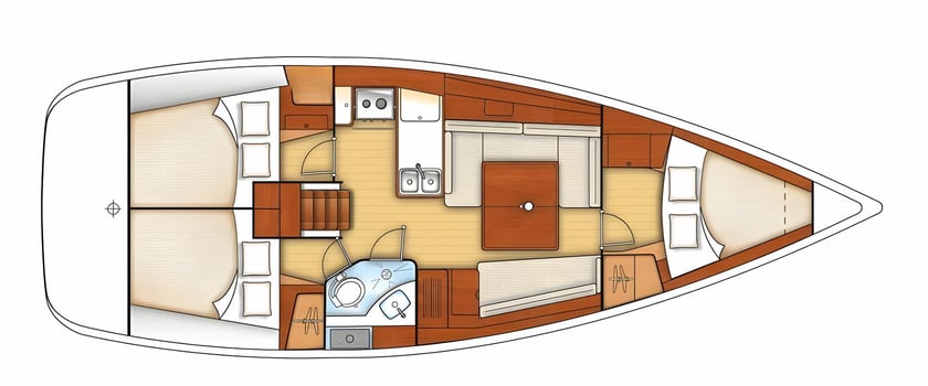 St. Quay-Portrieux Segelboot 3 Kabine 8 Liegeplätze 8 Gäste 11.47 m Nummer des Inserats: #23630 2