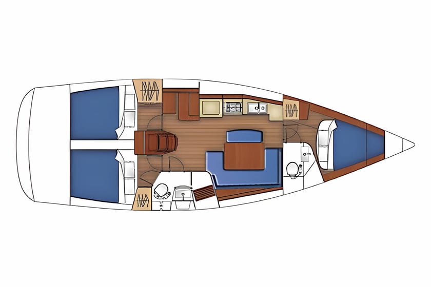 St. Quay-Portrieux Segelboot 3 Kabine 8 Liegeplätze 8 Gäste 12.15 m Nummer des Inserats: #23633 2