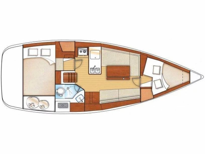 Saint-Quay-Portrieux Yelkenli 2 kabin Konaklama 6 kişi Seyir 6 kişi 9.66 m İlan No: #23634 5