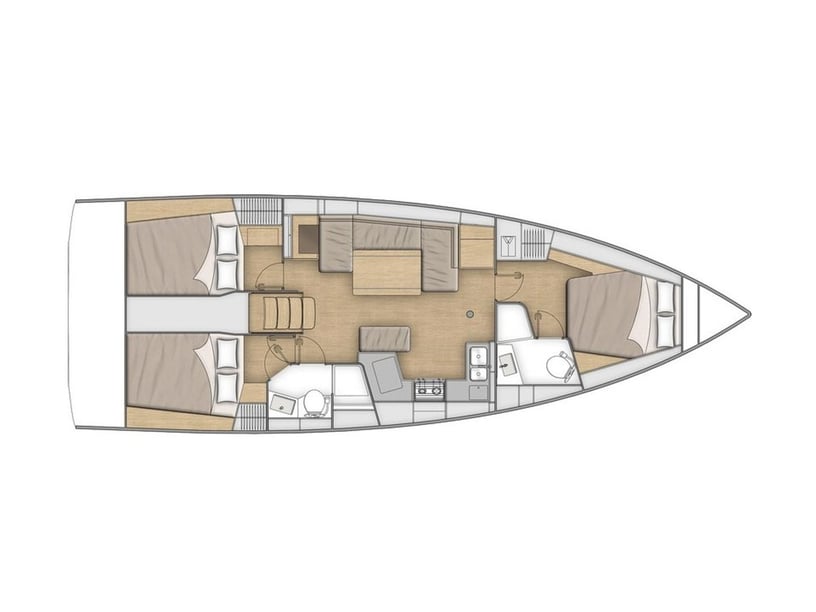 Saint-Quay-Portrieux Voilier Cabine 3  Couchettes 8  Invités 6  12.43 m Numéro de l'annonce: #23640 5