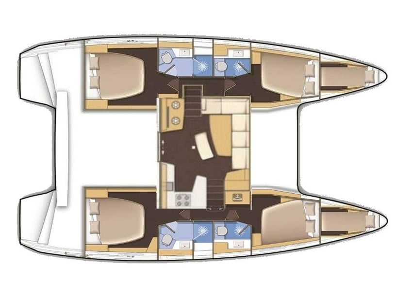 Kaštel Gomilica Catamaran 6 cabin 12 berths 12 guests 12.8 m Listing Number: #23677