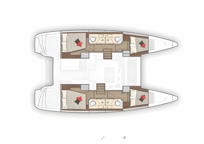 Dubrovnik Catamaran 6 cabin 12 berths 12 guests 11.74 m Listing Number: #23680 2