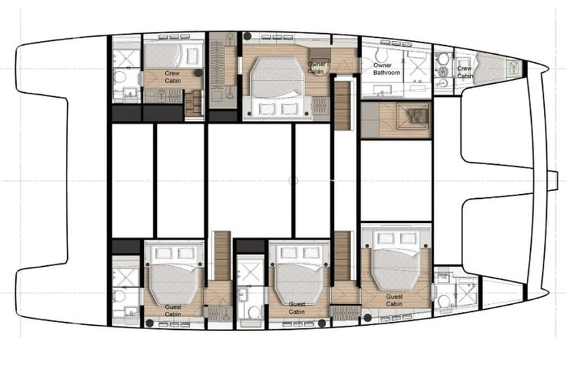 Lefkada Catamaran Cabine 4  10  slaapplaatsen 8  gasten 18.3 m Lijstnummer: #23898 4