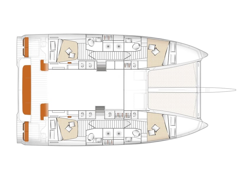 Rhodes Catamarano cabina 4  cuccette 10  12  ospiti 13.97 m Numero dell'inserzione: #24084 5