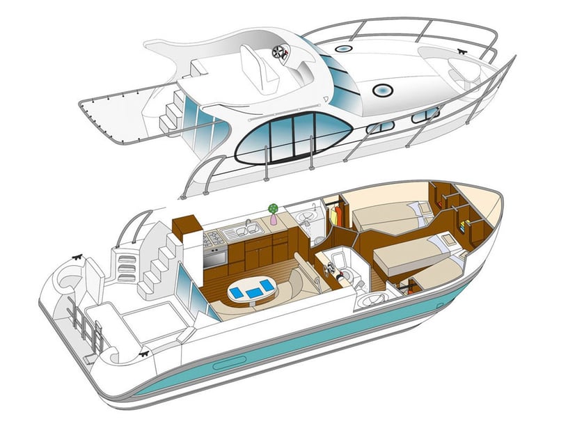 Rechlin Motorboot Cabine 2  6  slaapplaatsen 6  gasten 10.85 m Lijstnummer: #24153