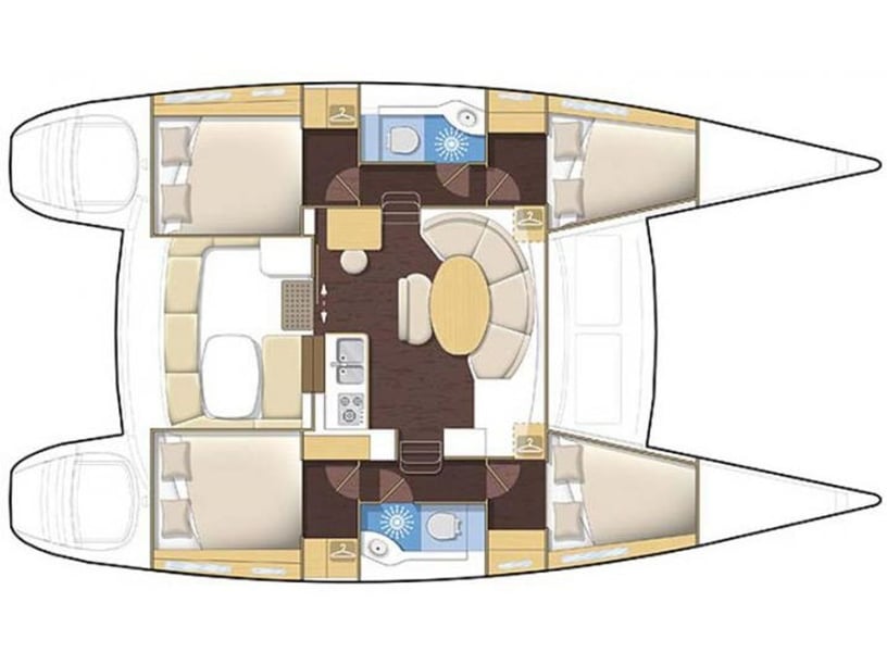 Rhodos Catamaran Cabine 4  10  slaapplaatsen 10  gasten 12.1 m Lijstnummer: #24208 2