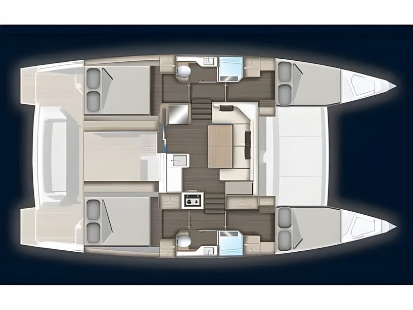 Capo d'Orlando Catamaran Cabine 4  Couchettes 8  Invités 8  10.9 m Numéro de l'annonce: #24246 2