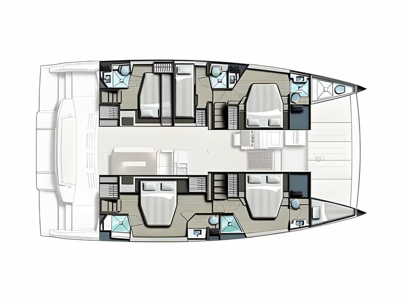 Porto Rotondo - Punta Asfodeli Catamarán Cabina 4  10  literas 10  invitados 14.82 m Número de anuncio: #24252 2