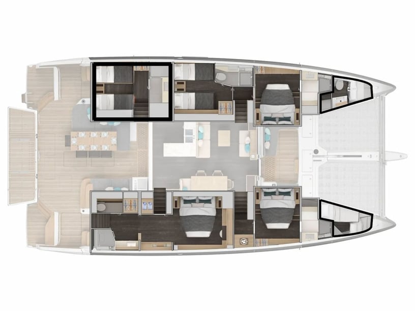 Portisco Catamaran 4 cabin 8 berths 8 guests 19.77 m Listing Number: #24350 4