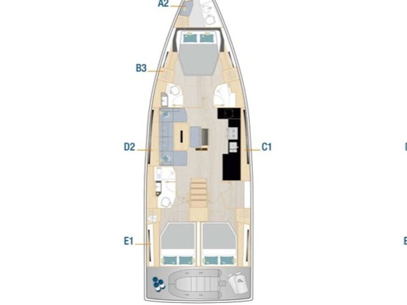 Ibiza Velero Cabina 4  9  literas 9  invitados 15.97 m Número de anuncio: #24403 4