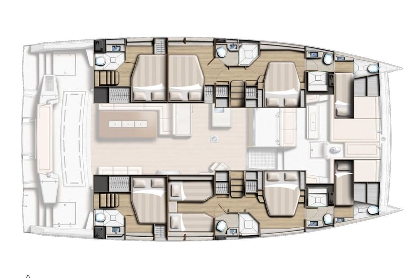 Portisco Catamaran 6 cabin 14 berths 14 guests 16.8 m Listing Number: #24427 5