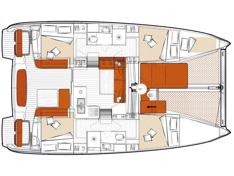 Ajaccio Catamarán Cabina 5  8  literas 8  invitados 11.33 m Número de anuncio: #24447 2