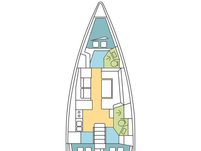 Bocca di Magra Barca a vela cabina 3  cuccette 6  8  ospiti 12.38 m Numero dell'inserzione: #24532 4