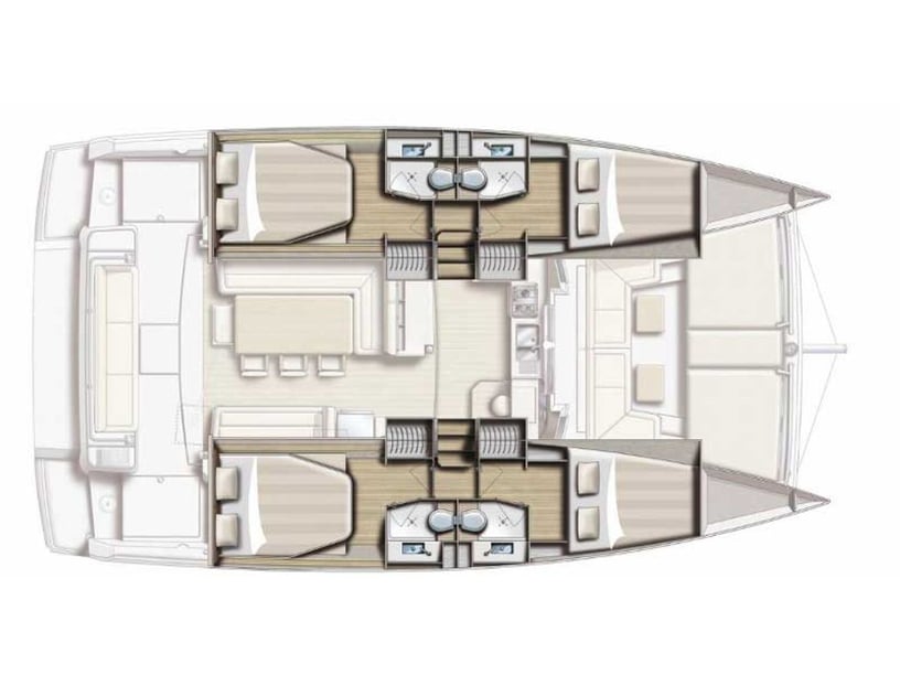 Split Katamaran 4 kabin Konaklama 10 kişi Seyir 10 kişi 12.35 m İlan No: #24691 5