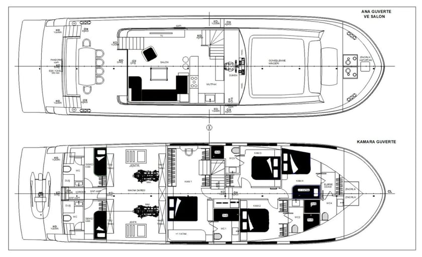 Gocek Motor Yacht 4 cabin 9 berths 9 guests 26 m Listing Number: #24732 2